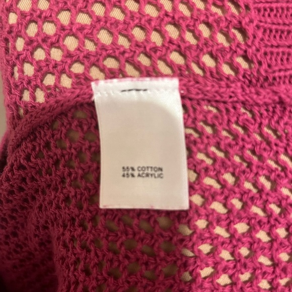 Halogen Hot Pink Open Weave Sweater, size Small - Picture 4 of 4